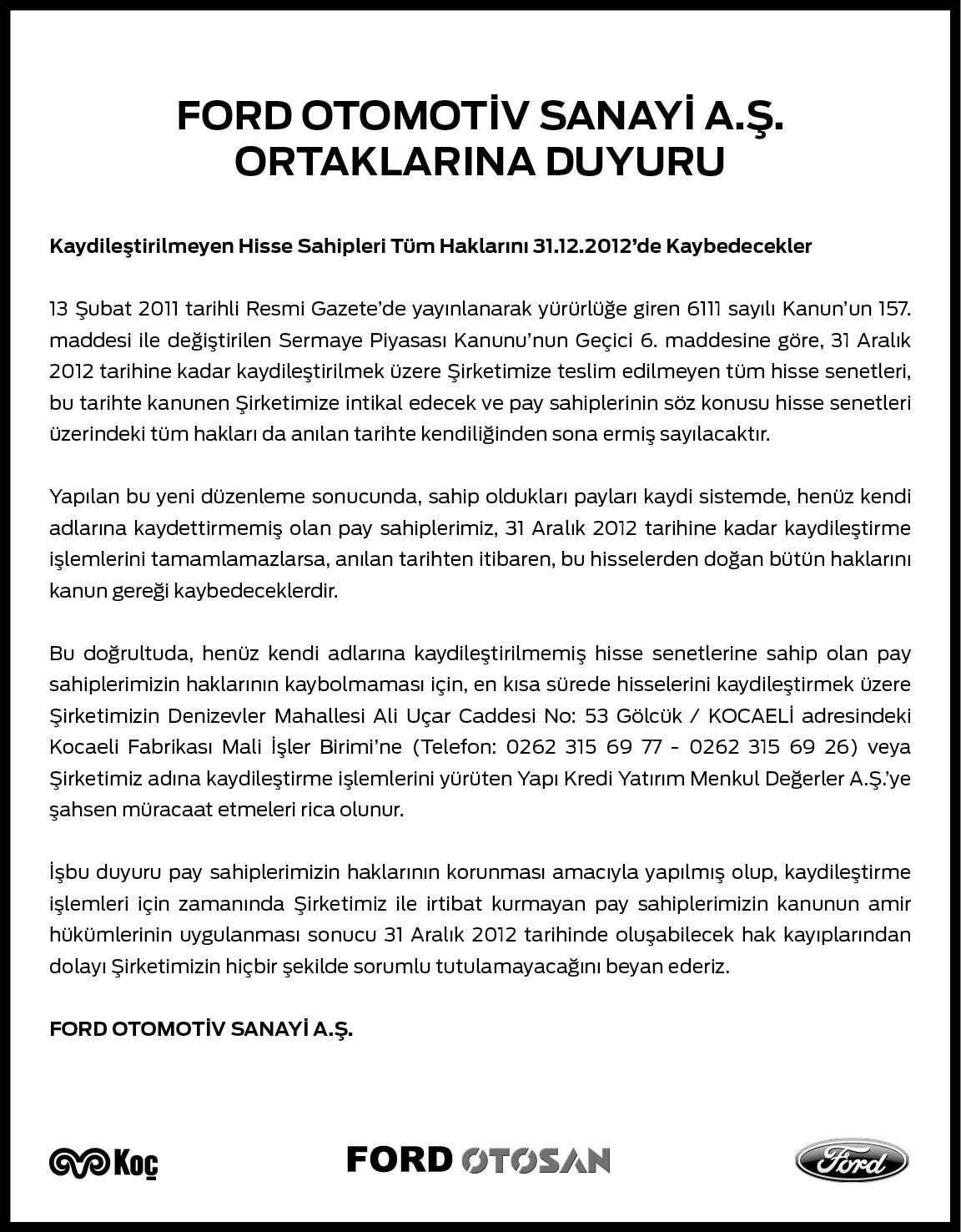 Posta Gazetesi Duyuru İlanları